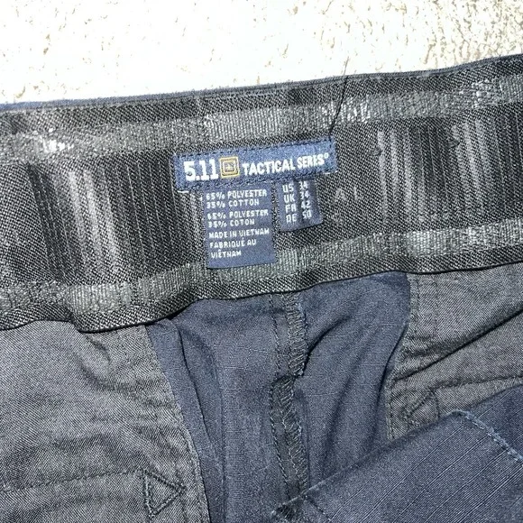 5.11 Tactical Cargo Pants Mens 34x35 Black Ripstop Utility Work Outdoor - Picture 3 of 7